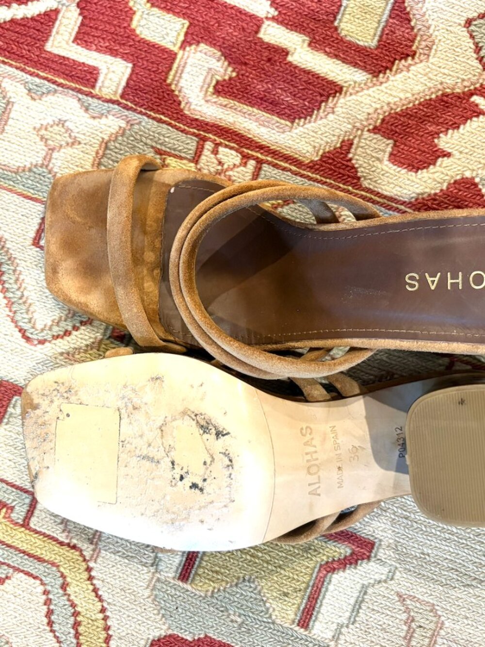 Alohas Indiana Suede Heeled Sandals, Size 36 - Picture 4 of 4